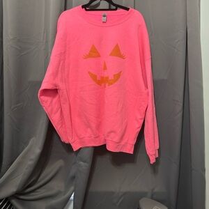Pink Pumpkin Face Sweatshirt